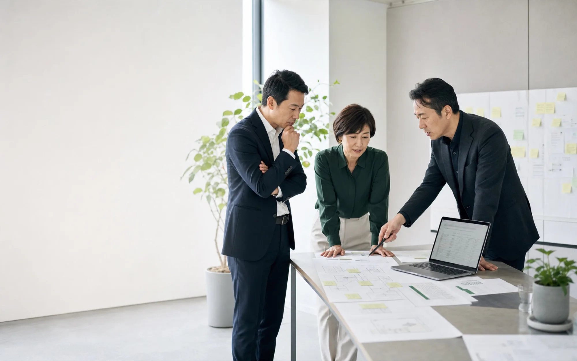 経営課題について議論するチーム